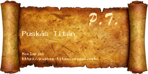 Puskás Titán névjegykártya